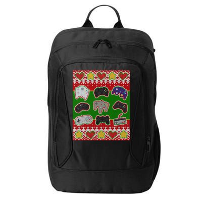 Christmas Retro Video Game Controllers Ugly Sweater City Backpack