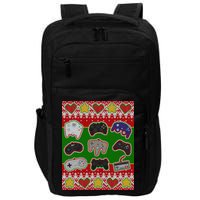 Christmas Retro Video Game Controllers Ugly Sweater Impact Tech Backpack
