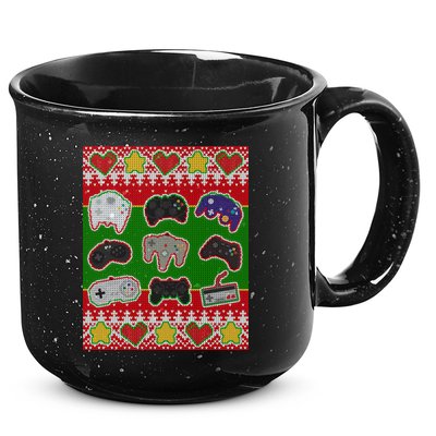 Christmas Retro Video Game Controllers Ugly Sweater 15oz Campfire Ceramic Mug