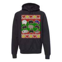 Christmas Retro Video Game Controllers Ugly Sweater Premium Hoodie