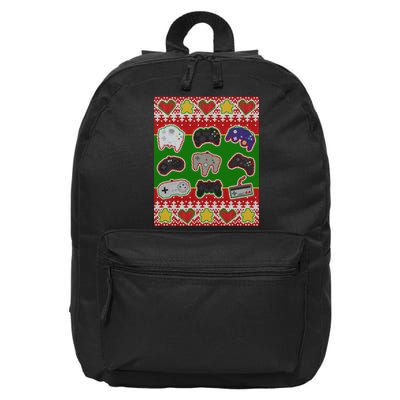 Christmas Retro Video Game Controllers Ugly Sweater 16 in Basic Backpack