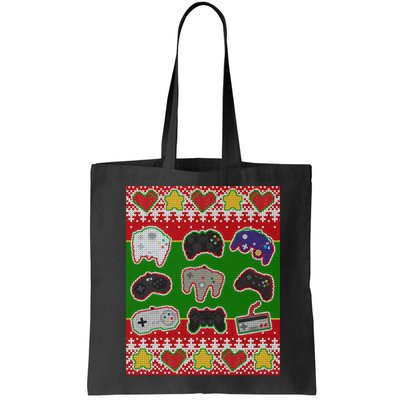 Christmas Retro Video Game Controllers Ugly Sweater Bag