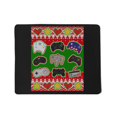 Christmas Retro Video Game Controllers Ugly Sweater Mousepad