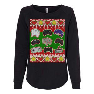 Christmas Retro Video Game Controllers Ugly Sweater Womens California Wash Sweatshirt