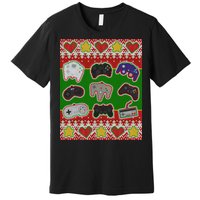 Christmas Retro Video Game Controllers Ugly Sweater Premium T-Shirt