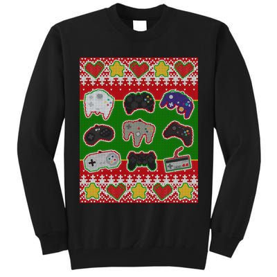 Christmas Retro Video Game Controllers Ugly Sweater Tall Sweatshirt
