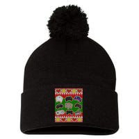 Christmas Retro Video Game Controllers Ugly Sweater Pom Pom 12in Knit Beanie
