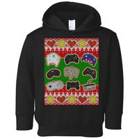 Christmas Retro Video Game Controllers Ugly Sweater Toddler Hoodie