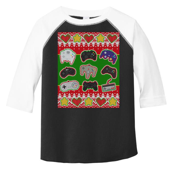 Christmas Retro Video Game Controllers Ugly Sweater Toddler Fine Jersey T-Shirt