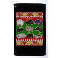 Christmas Retro Video Game Controllers Ugly Sweater Golf Towel