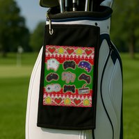 Christmas Retro Video Game Controllers Ugly Sweater Golf Towel