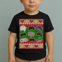 Christmas Retro Video Game Controllers Ugly Sweater Toddler T-Shirt