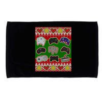 Christmas Retro Video Game Controllers Ugly Sweater Microfiber Hand Towel