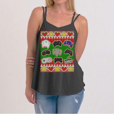 Christmas Retro Video Game Controllers Ugly Sweater Women's Strappy Tank