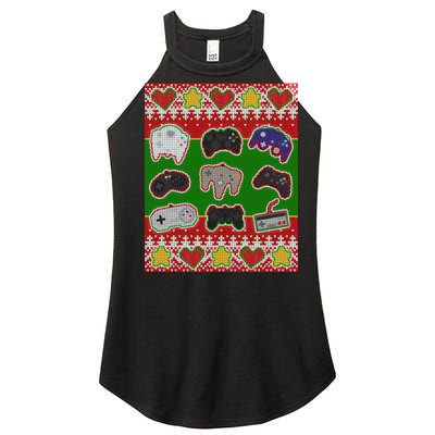 Christmas Retro Video Game Controllers Ugly Sweater Women’s Perfect Tri Rocker Tank