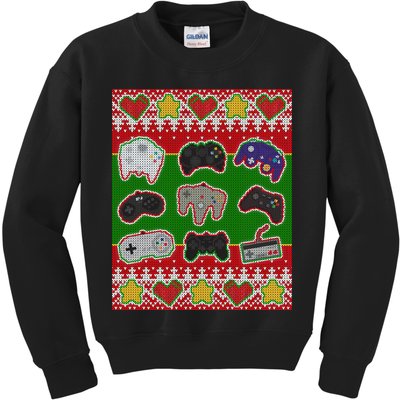 Christmas Retro Video Game Controllers Ugly Sweater Kids Sweatshirt