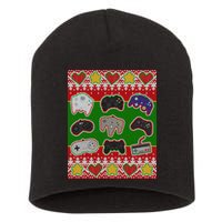 Christmas Retro Video Game Controllers Ugly Sweater Short Acrylic Beanie