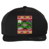 Christmas Retro Video Game Controllers Ugly Sweater Wool Snapback Cap