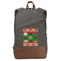Christmas Retro Video Game Controllers Ugly Sweater Cotton Canvas Backpack