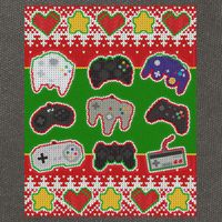 Christmas Retro Video Game Controllers Ugly Sweater Cotton Canvas Backpack