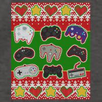 Christmas Retro Video Game Controllers Ugly Sweater Vector Backpack