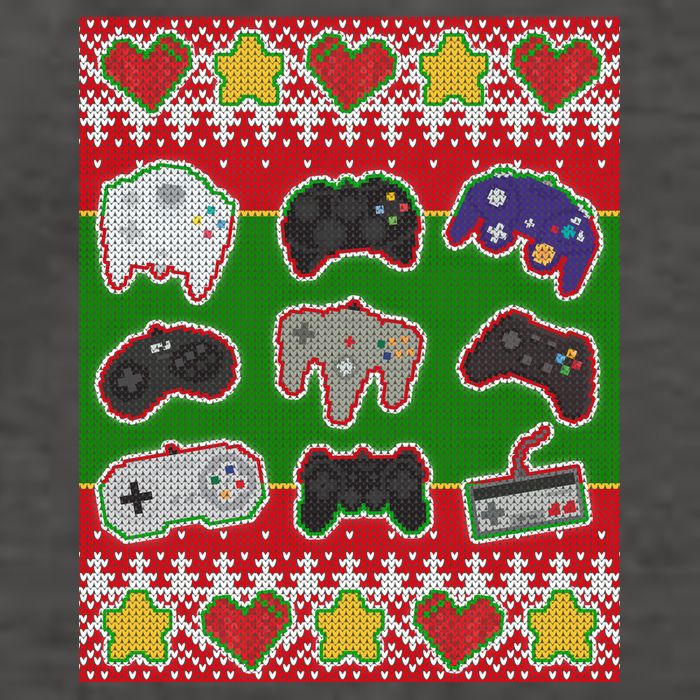 Christmas Retro Video Game Controllers Ugly Sweater Vector Backpack