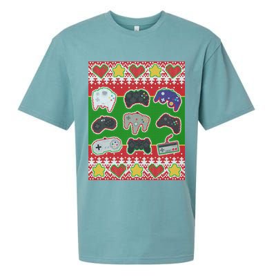 Christmas Retro Video Game Controllers Ugly Sweater Sueded Cloud Jersey T-Shirt