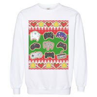 Christmas Retro Video Game Controllers Ugly Sweater Garment-Dyed Sweatshirt