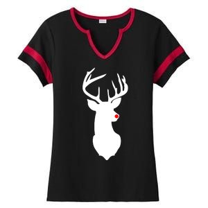 Christmas Rudolph The Red Nose Reindeer Ladies Halftime Notch Neck Tee