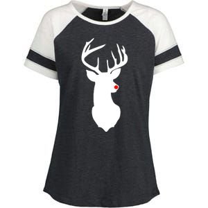 Christmas Rudolph The Red Nose Reindeer Enza Ladies Jersey Colorblock Tee