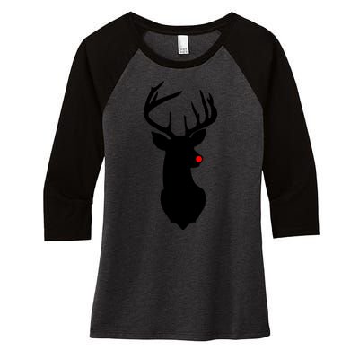 Christmas Rudolph The Red Nose Reindeer Women's Tri-Blend 3/4-Sleeve Raglan Shirt