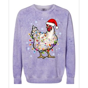 Christmas Santa Chicken Colorblast Crewneck Sweatshirt