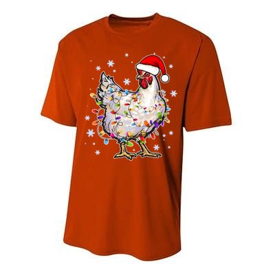 Christmas Santa Chicken Performance Sprint T-Shirt