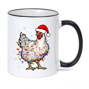 Christmas Santa Chicken 11oz Black Color Changing Mug