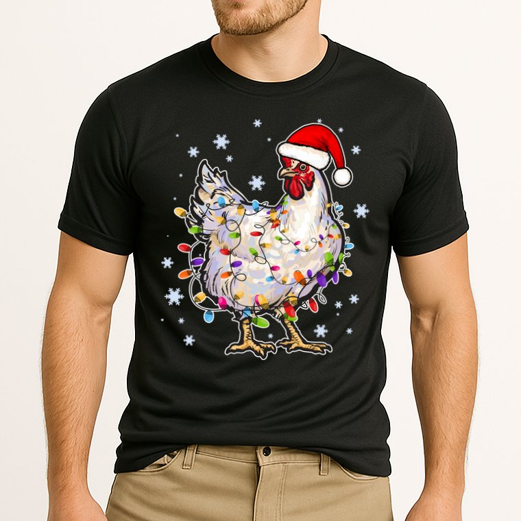 Christmas Santa Chicken Cooling Performance Crew T-Shirt