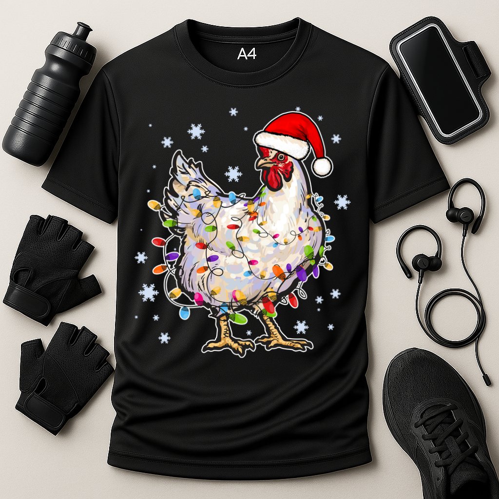 Christmas Santa Chicken Cooling Performance Crew T-Shirt