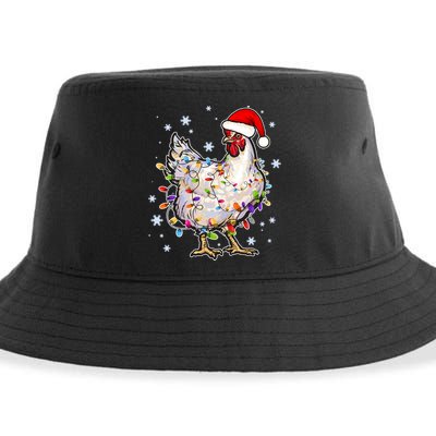 Christmas Santa Chicken Sustainable Bucket Hat