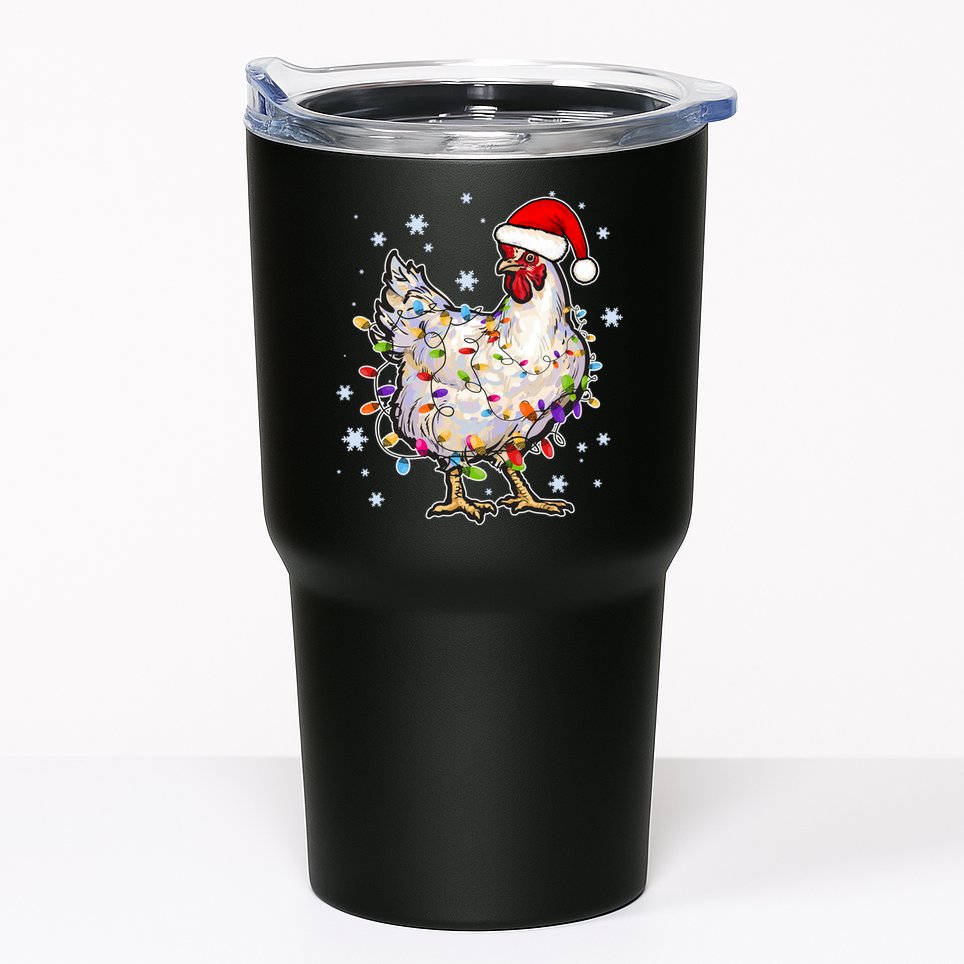 Christmas Santa Chicken Tumbler