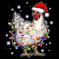 Christmas Santa Chicken Womens Tank Top