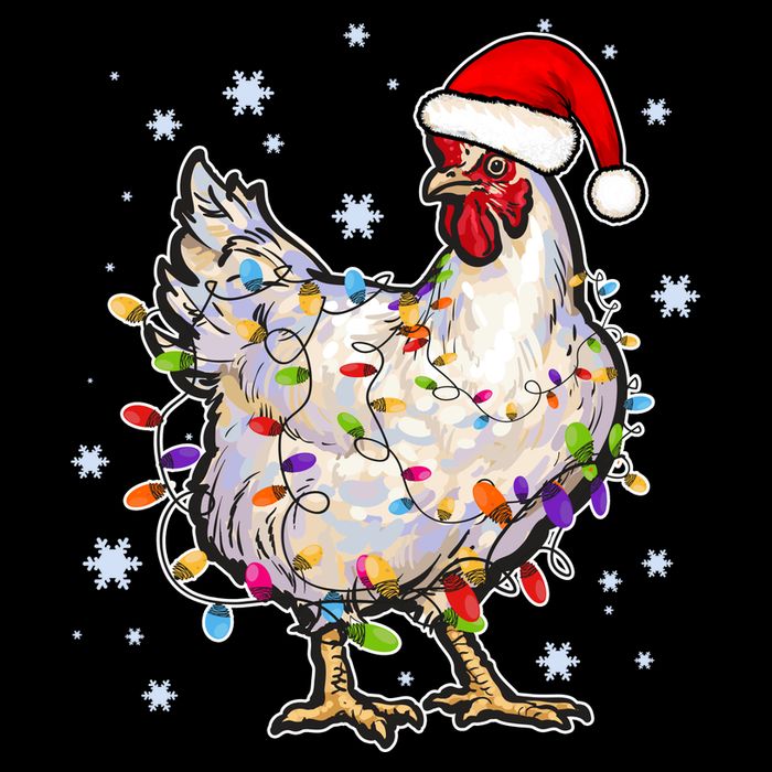 Christmas Santa Chicken Womens Tank Top