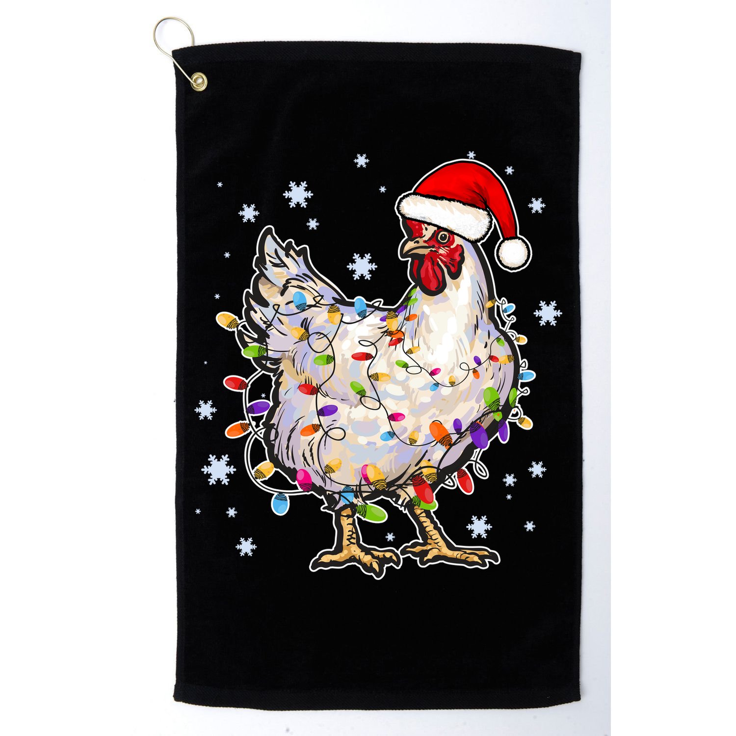 Christmas Santa Chicken Golf Towel