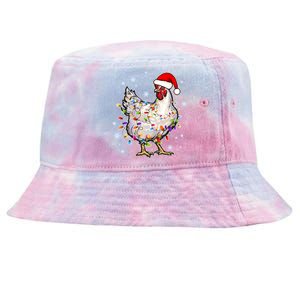 Christmas Santa Chicken Tie-Dyed Bucket Hat