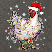 Christmas Santa Chicken Cotton Canvas Backpack