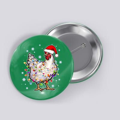 Christmas Santa Chicken Button