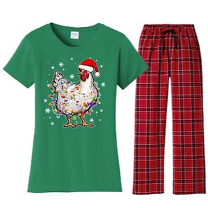 Christmas Santa Chicken Women's Flannel Pajama Set