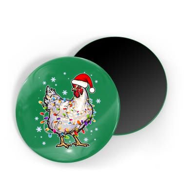 Christmas Santa Chicken Magnet