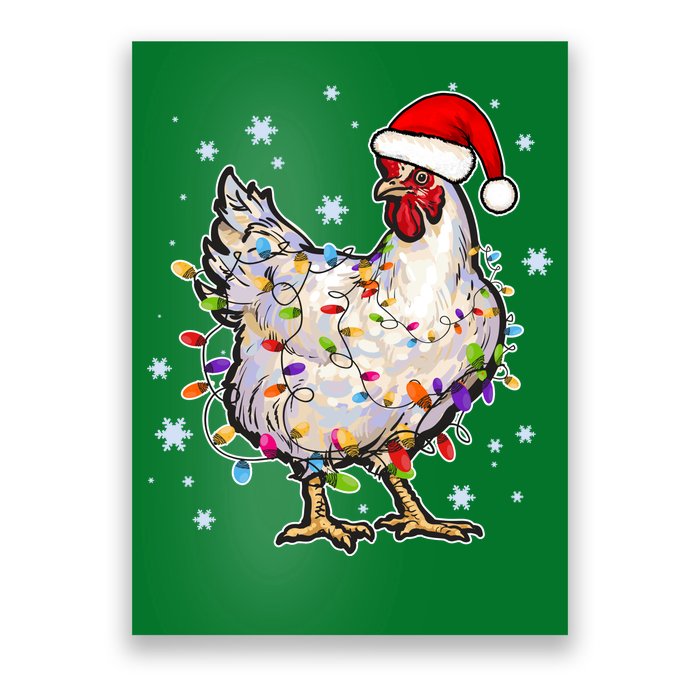 Christmas Santa Chicken Poster