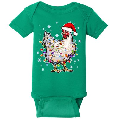 Christmas Santa Chicken Baby Bodysuit