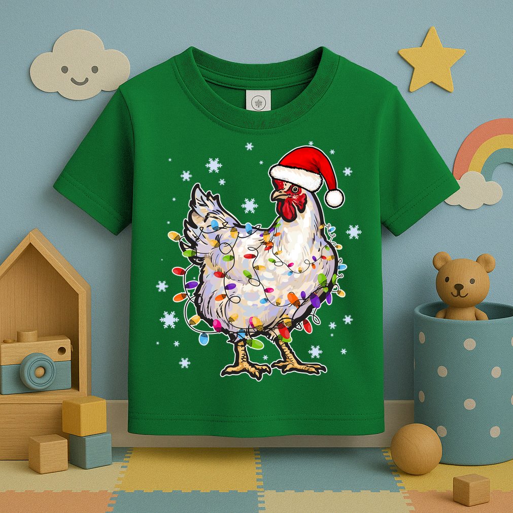 Christmas Santa Chicken Toddler T-Shirt