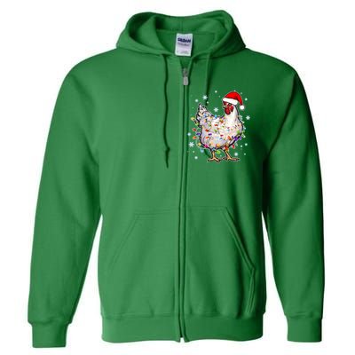 Christmas Santa Chicken Full Zip Hoodie